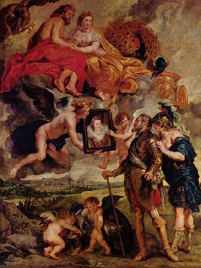 Peter Paul Rubens Heinrich empfangt das Portrat Maria de Medicis oil painting picture
